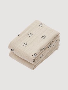 Mousseline doekjes Lewis van biokatoen, 2-delig