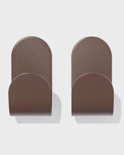 HEMA Plakhaak 5x2.5cm rvs bruin - 2 stuks (bruin)