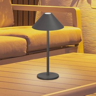 FH Lighting LED tafellamp Prato, zandgrijs, hoogte 25 cm Metaal, IP54