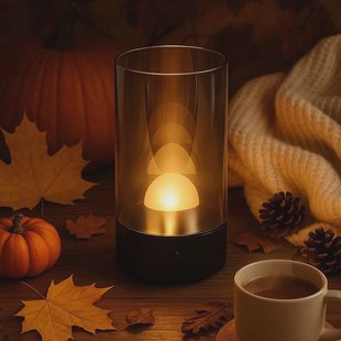 FH Lighting LED tafellamp Fenya, zwart/rookgrijs Hoogte 14 cm IP54