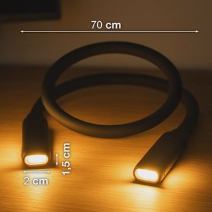 FH Lighting LED leeslamp op batterijen Lasse, zwart, lengte 70 cm, kunststof