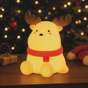 FH Lighting LED-batterijlamp Micha, beige Hoogte 15 cm Siliconen