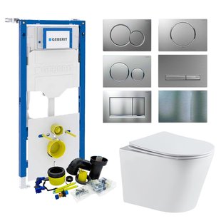 Geberit up320 Toiletset | Sanilux Turbo Flush | Wandcloset | Wit | Sigma Drukplaat