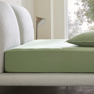 Hoeslaken in gewassen perkal, omslag 30 cm, Sabbal