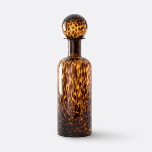 Decoratieve fles in amberkleurig glas, Fauvita