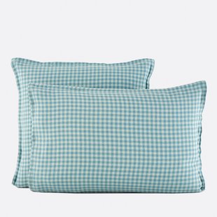 Kussensloop in gewassen linnen, ACÉLIE BLEU