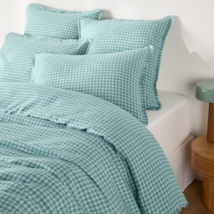 Dekbedovertrek in gewassen linnen, ACÉLIE BLEU