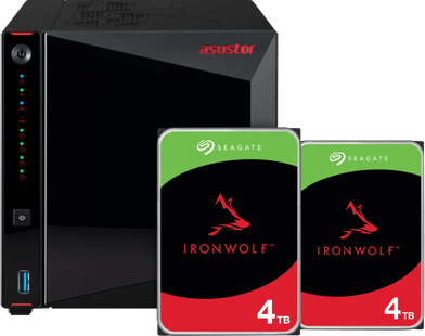 ASUSTOR AS5404T + Seagate Ironwolf 8TB (2x4TB)