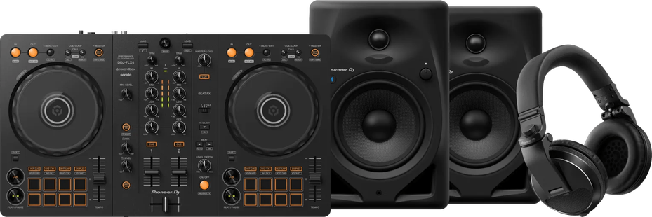 Pioneer DJ DDJ-FLX4 + Pioneer DJ HDJ-X5 Zwart + Pioneer DJ DM-50D-BT Zwart
