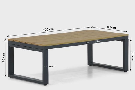 Lifestyle Bilbao loungetafel rechthoek