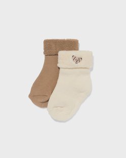HEMA Babysokken terry croissant - 2 paar beige (beige)
