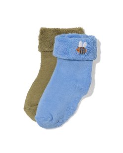 HEMA Babysokken badstof bijen - 2 paar blauw (blauw)