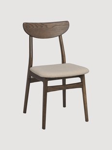 Eetkamerstoelen Rodham van eikenhout met gestoffeerde zitvlak, 2-delig