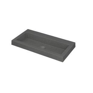 INK Dock wastafel - 80x40x6cm - 1 wasbak - 0 kraangaten - Quartz grijs 3415110