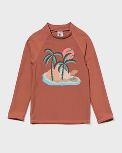 HEMA Kinderzwemshirt UPF40+ palmbomen bruin (bruin)
