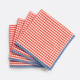 Set van 4 servetten in katoen/linnen Trattoria