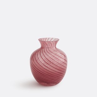 Vaas van gekleurd glas met strepen, hoogte 10,2 cm, MARLIA