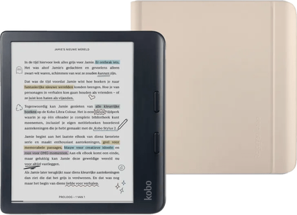 Kobo Libra Colour Zwart + Sleep Cover Beige