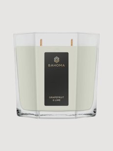 Met de hand gegoten 2-lonts geurkaars Pearl (grapefruit, limoen)