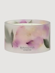 Handgegoten 3-lonts geurkaars Botanica (roos, honing, viooltje)