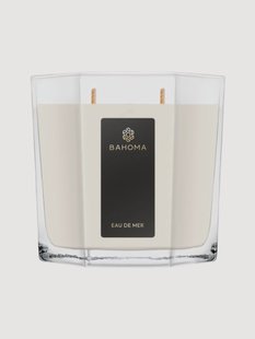 Met de hand gegoten 2-lonts geurkaars Obsidian (zeewater)