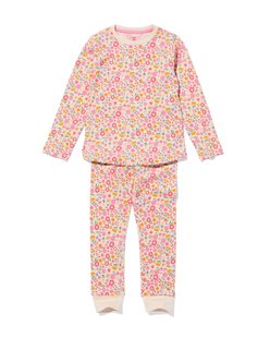 HEMA Kinderpyjama rib bloemen multicolor (multicolor)