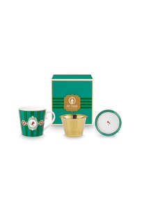 Pip Studio Tea for One Love Birds Medallion Gestreept Emerald-Groen