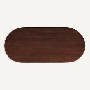 Ovaal tafelblad in notenhout, lengte 220 cm, OVALO