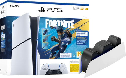 PlayStation 5 Slim Disc Edition Fortnite bundel + Oplaadstation