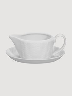 Porseleinen sauskom Cesta met schotel