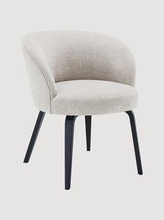 Gestoffeerde armstoel Vichy met houten poten