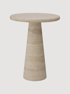 Ronde bijzettafel Adriana van travertijn