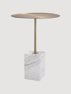 Ronde bijzettafel Cole met marmeren voet