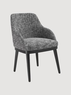 Gestoffeerde armstoel Costa met houten poten