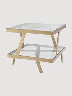 Metalen salontafel Billinghurst met glazen tafelblad en onderblad