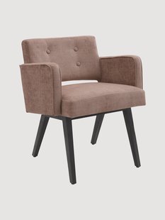 Gestoffeerde armleunstoel Locarno met essenhouten poten