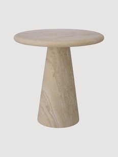Ronde bijzettafel Adriana van travertijn