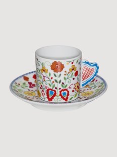 Porseleinen espressokopje Vila Verde met schoteltje