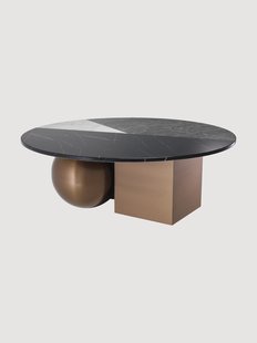 Ronde salontafel Tricolori met marmerlook tafelblad