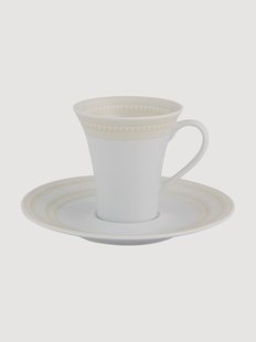 Porseleinen espressokopje Ivory met schoteltje