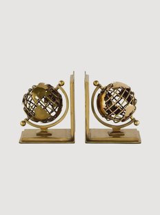 Handgemaakte boekensteunen Globe, 2-delig