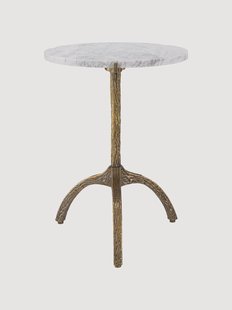 Ovale bijzettafel Cortina met marmeren blad