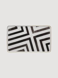 Porseleinen serveerplateau Sol y Sombra met goud en platina