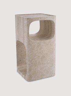 Travertin bijzettafel Adler met plank
