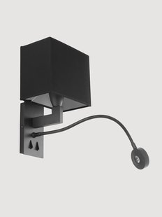 Wandlamp Bronze met LED-leeslamp