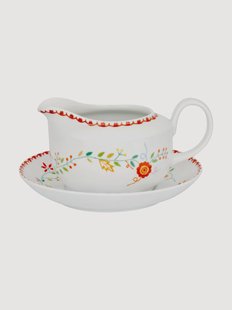 Porseleinen sauskom Vila Verde met schotel