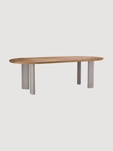 Ovale tuintafel Mogador met teakhouten tafelblad