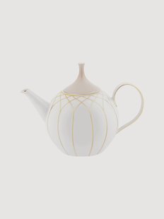 Porseleinen theepot Terrace, goudkleurig