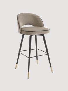 Fluwelen barstoelen Cliff, 2-delig
