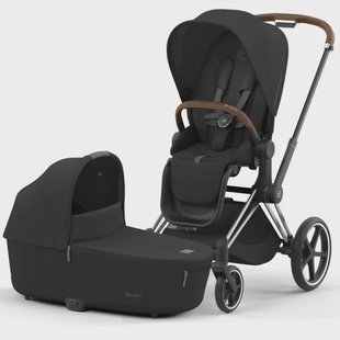 Cybex Priam4 compleet Chrome met bruine handvatten